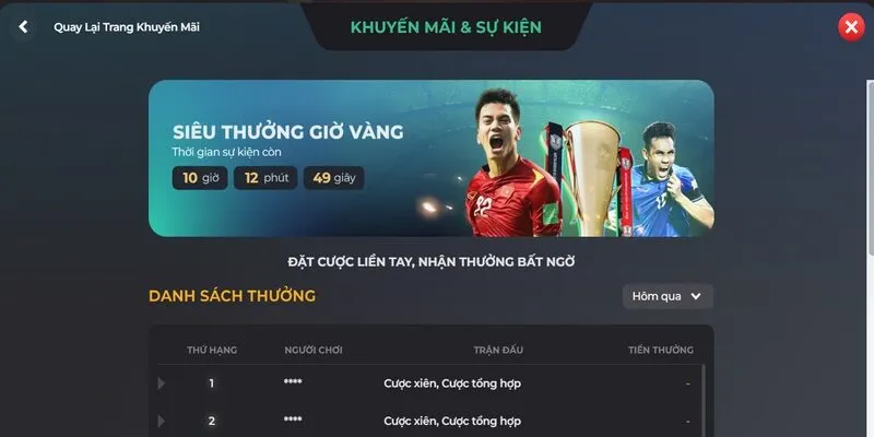 Hệ thống cũng có điều khoản cụ thể về sự kiện ưu đãi cho game thủ