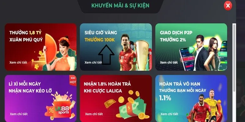 nhận 100K khuyến mãi từ UK88